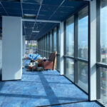 Office Interior Design Deep Blue Ceiling